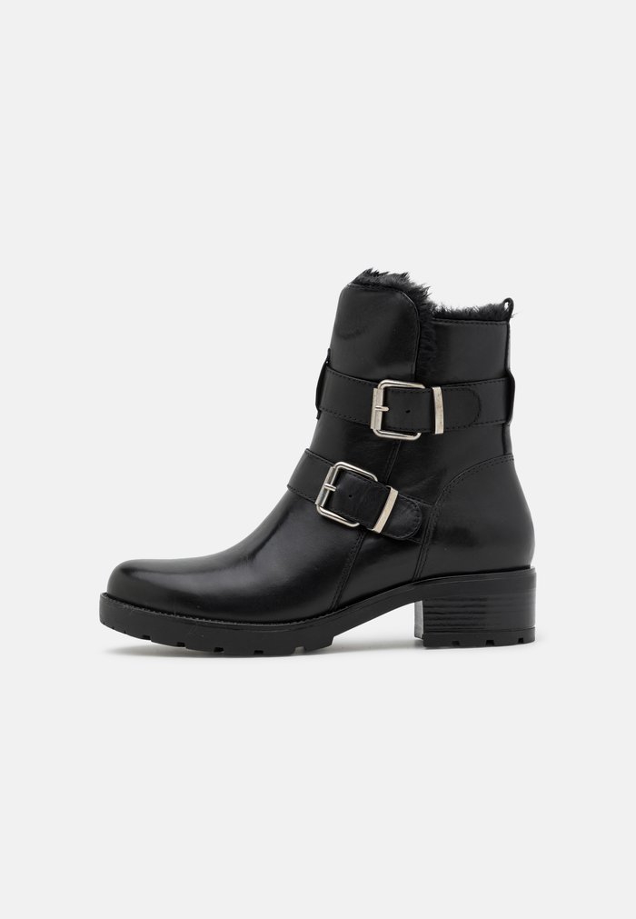 Bottines Anna Field LEATHER Block heel platform Zip UP Noir Femme | RQN-9439826